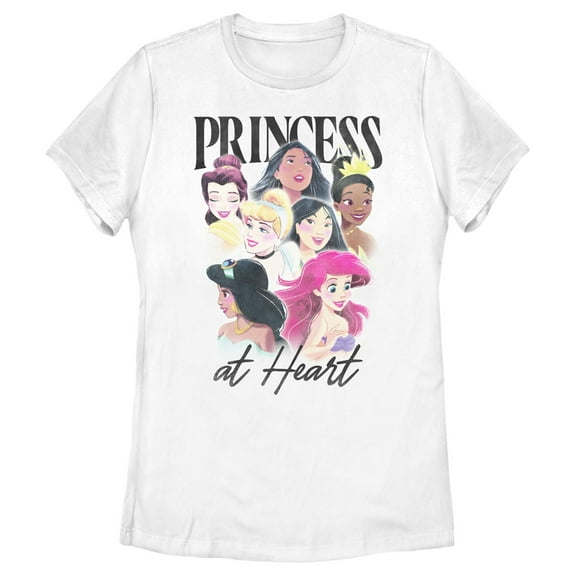 Women's Disney Princess at Heart  Graphic Tee White Large