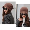 thumbnail image 2 of Women's Cotton Hat Thick Warm Windproof Simple Solid Color Beanie Hat, 2 of 3