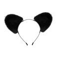 thumbnail image 4 of Diadema con orejas de oso esponjosas, accesorios para el cabello de dibujos animados para cosplay, baile de graduación, carnaval Negro, 4 of 8