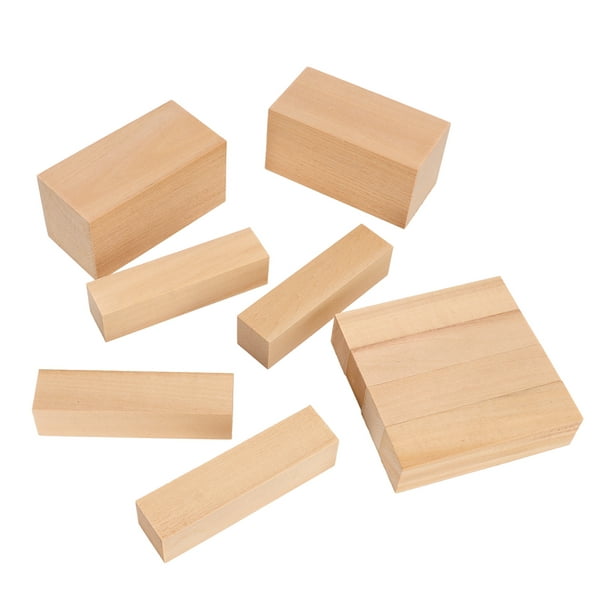  EXCEART 15PCS Wood Pieces for Crafts DIY Unfinished Wooden  Basswood Craft Board for Handicraft Educational Building