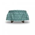 thumbnail image 4 of Abstract Ottoman Cover, Circles and Stripes, 2 Piece Slipcover Set with Ruffle Skirt for Square Round Cube Footstool Decorative Home Accent, Standard Size, Seafoam Black White, by Ambesonne, 4 of 5