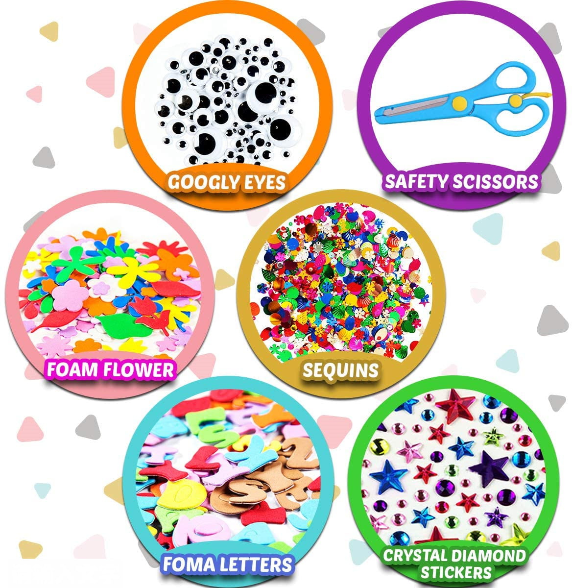 Over 1250 Pieces of DIY Crafting Kits Include Pipe Cleaners,Pom Poms,Feather,Popsicle Sticks,Sequins,Glitter Glue Christmas Craft Gift Set for Kids Ages 4-10 Arts and Crafts Supplies for Kids 