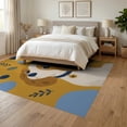 thumbnail image 3 of ODIKA 6'x9' Washable Area Rug Non-Slip, Easy Care, Blue Gold Whimsical Canine Illustration Charming Abstract Puppy Motifs with Playful Dots for Family Room, Living Room, Master Bedroom, 3 of 7