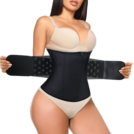 

Gotoly Waist Trainer Belt for Women Corset Cincher Slimming Body Shaper Tummy Control Shapewear Workout Sport Girdle(Black XX-Large)
