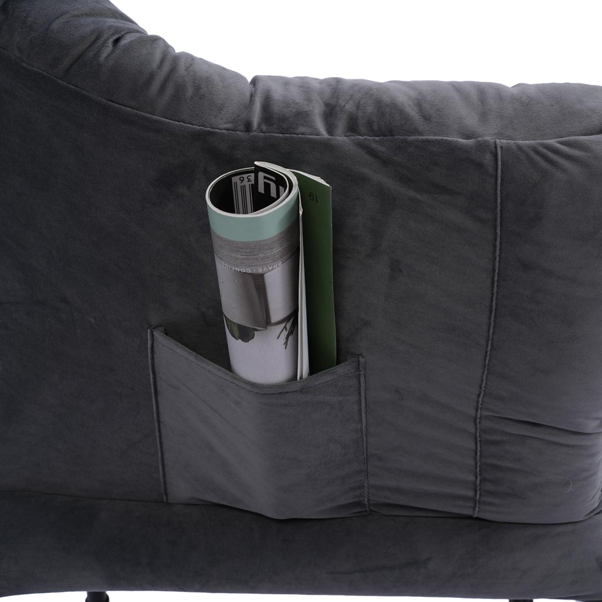 Kadyn Living Room Chairs, Single Sofa Chairs with Armrests and A Side Pocket, Dark Gray Armchair, Chair with Ottoman Set Kadyn Living Room Chairs, Single Sofa Chairs with Armrests and A Side Pocket, Dark Gray Armchair, Chair with Ottoman Set