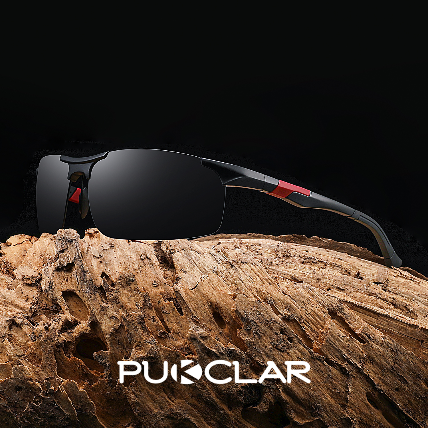 PUKCLAR Polarized Metal Alloy Sport Sunglasses, Black photo 8