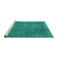 thumbnail image 2 of Ahgly Company Machine Washable Indoor Rectangle Oriental Turquoise Blue Industrial Area Rugs, 2' x 5', 2 of 4
