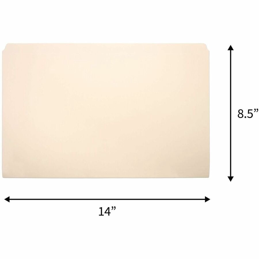 Business Source, BSN43566, Straight Cut 1-ply Legal-size File Folders, 100 / Box, Manila