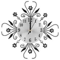 thumbnail image 1 of Growcolor Clock Wall Clock Iron European Style Flower?Shaped Wall?mounted Clock, 1 of 8