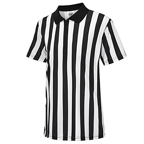 ChinFun Childrens Referee Shirt Kids Black and White Stripe Ref Costume for Basketball Football Volleyball 