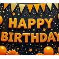 thumbnail image 3 of Sparkling Orange Happy Birthday Banner Backdrop Background Party Decoration Supplies for Birthday Party Photography Props Celebration Decorations, 3 of 7