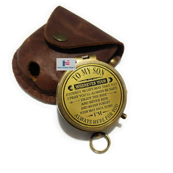 NauticalMart “ to My Son ” Camping Compass Engraved with Gift Compass.