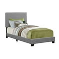 thumbnail image 3 of Monarch Specialties Bed, Twin Size, Platform, Bedroom, Frame, Upholstered, Pu Leather Look, Wood Legs, Grey, Transitional, 3 of 3