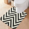 thumbnail image 5 of Toilet Rug Rectangle Bathroom Rugs Non-Slip Soft Plush Machine Washable Contour Bath Mat Chevron Lines 24x16, 5 of 9
