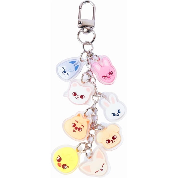 SKZZ Cartoon Keychain Cute Acrylic Keyring Personalized Keychains Animal Pendant Sk-z Backpack Pendant Keyring for Stray Fans Gifts