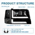 thumbnail image 3 of Faros LED DRL compatibles con Fullux para Ford F150 F250 F350 y Bronco 1992-1996, 3 of 8