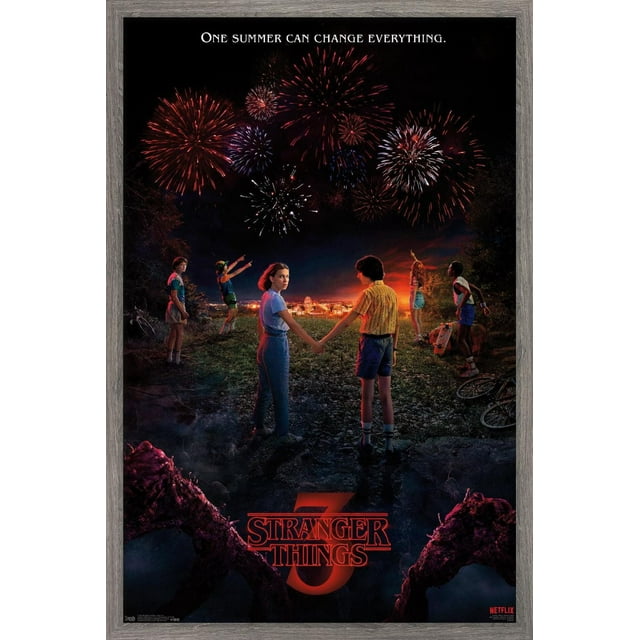 Netflix Stranger Things: Season 3 - Key Art Wall Poster, 22.375" x 34" Framed