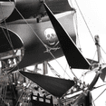 thumbnail image 3 of Black Pirate Ship Metal Model Kit, 300+PCS Alloy Sailing Ship DIY Assembly with Display Stand, Nautical Decor, 3D Puzzle Model Kits for Adults Moderate Level, 3 of 8