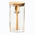 thumbnail image 2 of Yomiee Glass Jars with Bamboo Lids & Spoon, 53oz Pantry Airtight Storage Containers | Glass Kitchen Canisters, Food Storage Containers for Pantry with Wood Lids for Coffee, Tea, Sugar, Pasta, 2 of 6
