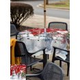 thumbnail image 4 of Outdoor Tablecloth with Umbrella Hole and Zipper, Red Christmas Square Table Cloth 54x54 Inch Waterproof Tablecloth, Xmas Winter Snowman Snowflakes Trees Picnic Table Cover for Patio Camping, 4 of 7