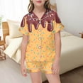 thumbnail image 2 of Ensemble de Pyjamas de Noël pour Préados, Pyjamas en Soie Imprimée pour Filles, Manches Courtes, Tenue de Noël 2 Pcs pour Filles, Pyjamas pour Filles 12-13 Ans, 2 of 4