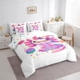 thumbnail image 3 of Feelyou Kawaii Axolotl Kids Bedding Comforter Set 7pcs, Cartoon Pink Sealife King Bedding Sets, Happy Birthday Party Reversible Bed Sheets, Ultra Soft Bedroom Decor, 3 of 7