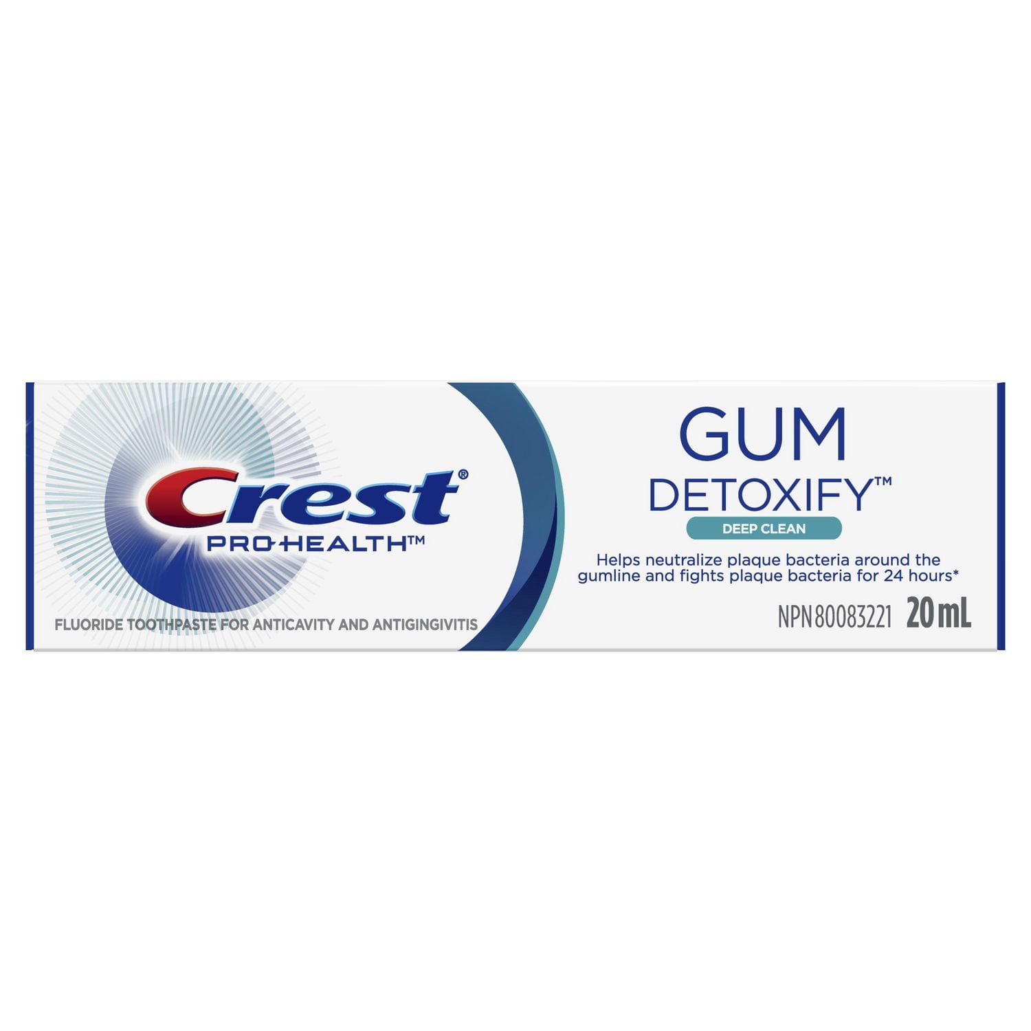 Crest Gum Detoxify Deep Clean Anticavity Fluoride Toothpaste, 20 mL