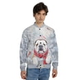 thumbnail image 4 of Playful Bulldog Welcomes Winter Snowy Day with Cardinal Bird All Over Print 3D Baseball Jacket Dog Lover Gifts Idea Bomber Jacket Softball - 12017, 4 of 6