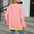 thumbnail image 4 of Gerichy Long Sleeve Tops for Women Womens Plus Size Sweatshirt Long Sleeve Round Neck Tops Fall Winter Contrasting Round Neck Loose Long Sleeved Hoodie Top, 4 of 5