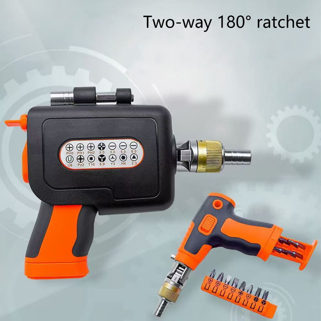 Multi Screwdriver Set Multi Angle Electric Screwdriver Guns Magnetic Bit Ratchet Screwdriver Set 14Pcs Screwdriver Bit
