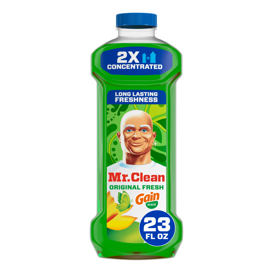 Mr. Clean 2X Concentrated Floor Cleaner, All Purpose Cleaner, Mop Soap, Gain Original, 23 fl oz