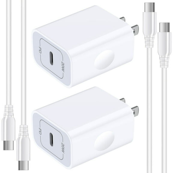Usb C Super Fast Charger Block,HopePow 2PACK 20W Type C USB C Charger Block with 2PACK Usb C to Usb C Cable 6ft High Speed Phone Charger Block for Samsung Charger Type C Super Fast Charging