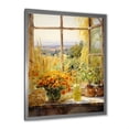 thumbnail image 2 of Designart "Harvest Floral View at Farm Windows I" Farm Framed Wall Art - Country Yellow Farm Windows Entryway Framed Wall Art, 2 of 6