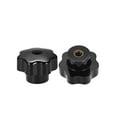 thumbnail image 3 of Uxcell 2 Pcs Star Knob Grip Handles Brass Insert Female Thread Black M8 x 48.5mm, 3 of 4
