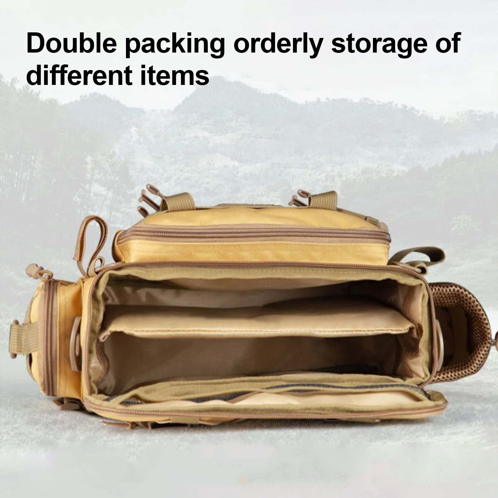 Eoperou Large Capacity Fishing Gear Bag: Waterproof Oxford Cloth Multi-Pocket Portable Fishing Accessories Organizer