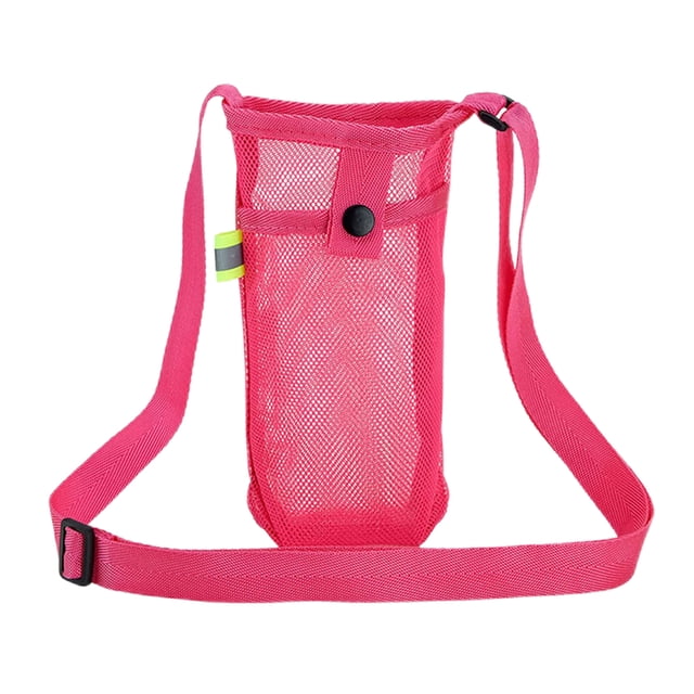 FLhrweasw Portabotellas Correa Hombro Ajustable Malla para Senderismo (rosa)