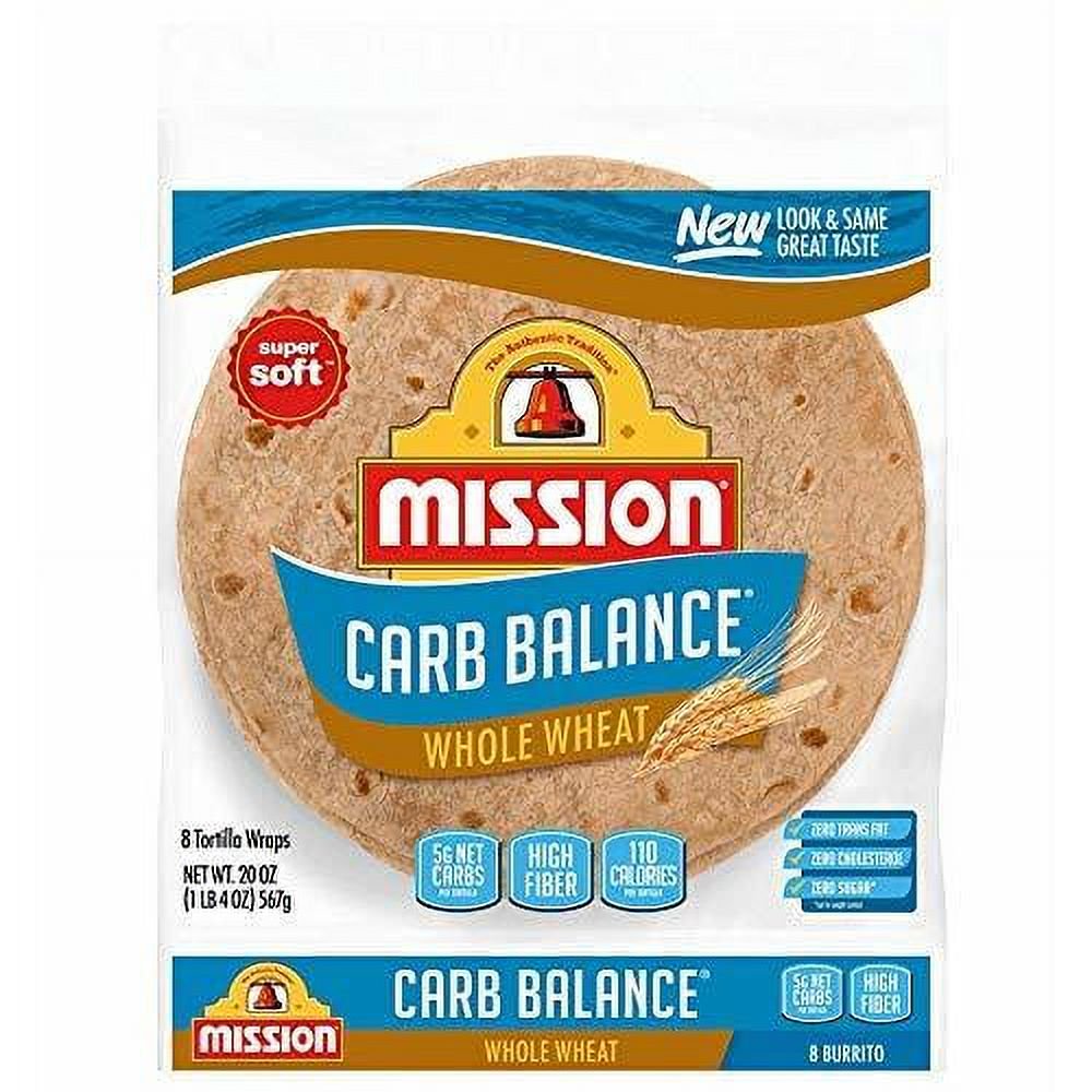 Mission Foods Carb Balance Whole Wheat Burrito 8 Count - 4 Pack