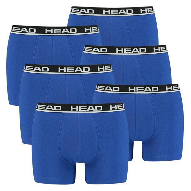 HEAD Calzoncillos de Hombre, Paquete de 6 - Básico, Slgodón elástico, liso Azul/Negro XL (X-Large)