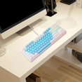 thumbnail image 4 of mecánico de tamaño completo para juegos, USB con cable retroiluminado , a prueba de salpicaduras, Perfecto para juegos Azul + blanco Yotijar teclado mecánico, 4 of 6