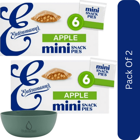 Entenmann's Apple Snack Pies – 6 Mini Pies, 12 oz Box-2pk, With Olive Green Bowl By ValueNest