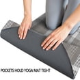 thumbnail image 3 of Gray White Plaid Checkered Pattern Hot Yoga Mat Towel Non Slip for Hot Yoga - Quick-Drying Yoga Mat Cover with 4 Corner Pockets with Travel Bag - Hot Yoga Towel Non Slip 70"x26", 3 of 6