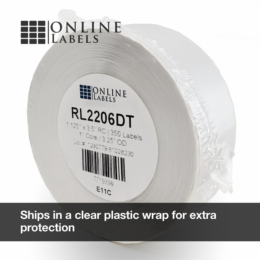 1.1 x 3.5 Removable Labels for DYMO Printers - Online Labels (4 Rolls)