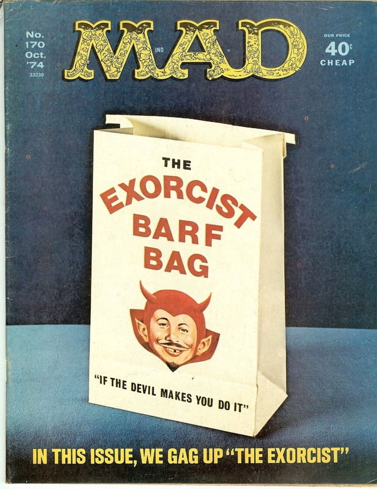 MAD Magazine Vintage Collectible #170 Oct 1974