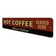 thumbnail image 4 of Hot Coffee Served Here Novelty Sign, Metal Wall Decor - 4x18 inches, 4 of 4