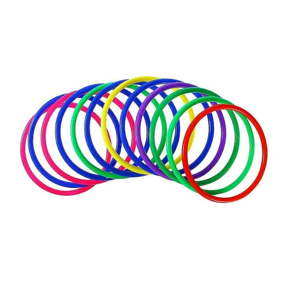 12PCS Assorted Colors Toss Rings for Carnival Garden Backyard Outdoor Games (Random Color)