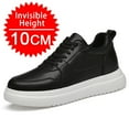 thumbnail image 2 of Men's Invisible Height Increasing Leather Sneakers Breathable Elevator Shoes Color: Black Size: 37, 2 of 6