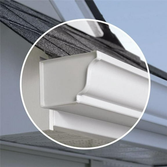 Amerimax Home Products Gutter End Cap Left Aluminum - Easy Installation - 1 Piece, White, 5 In.