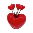 thumbnail image 1 of Visland 5/10 Pcs Heart-Shaped Fruit Forks Set Dessert Cake Appetizer Picks with Love Holder Reusable Kitchen Utensils, 1 of 8