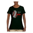 thumbnail image 2 of Wild Bobby, Baseball Fingerprint It's In My DNA, Sports, Women Graphic Tee, Forest Green, XX-Large, 2 of 5
