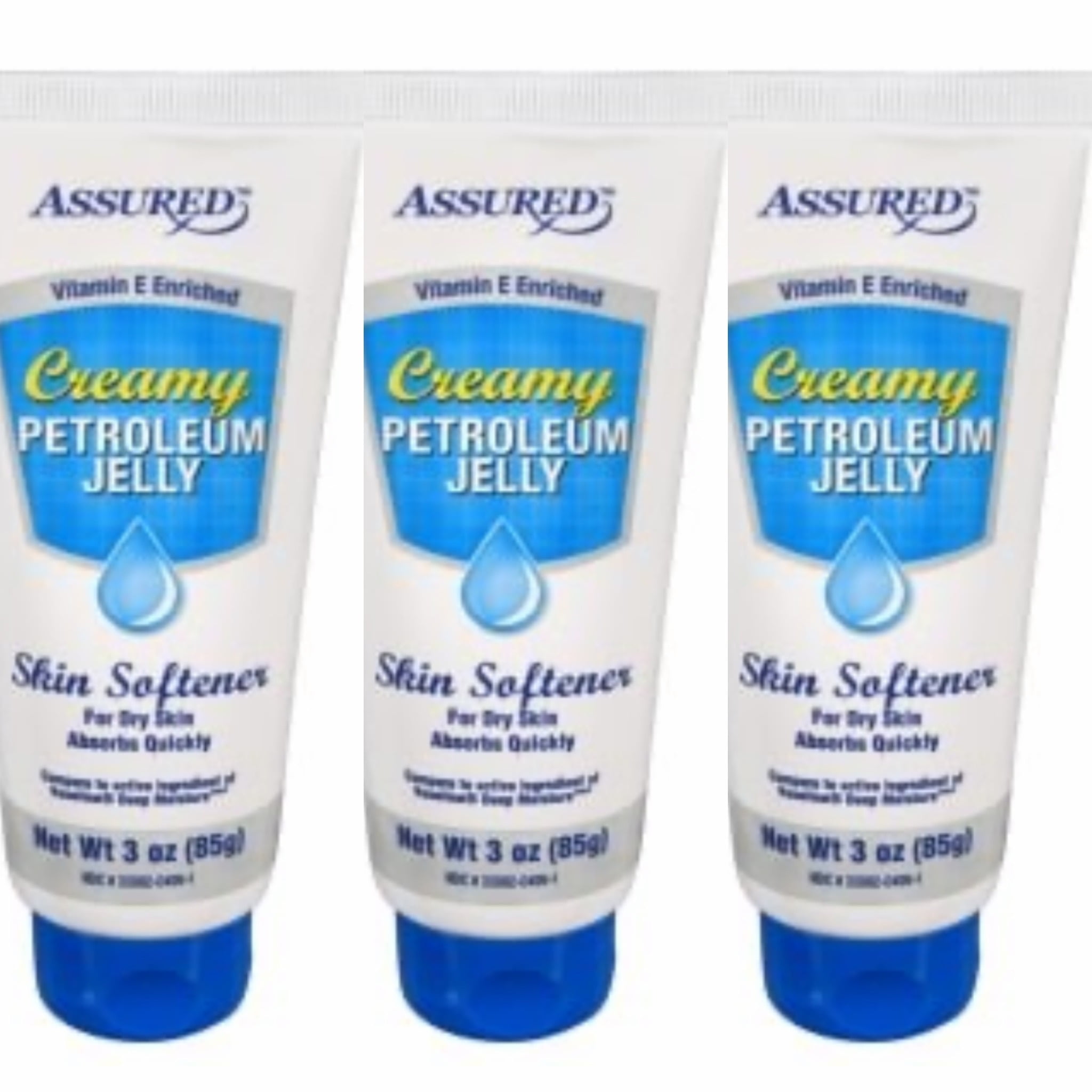 3 Creamy Petroleum Jelly, Skin Softner For Dry Skin With Vitamin E 3 oz